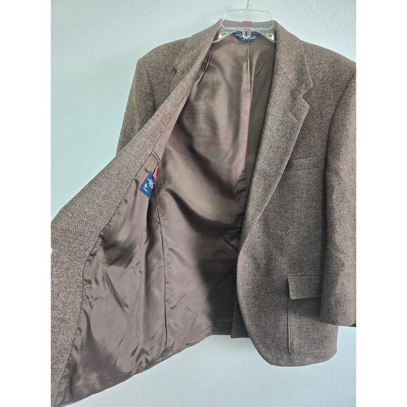 Vintage WFF by Farrah Men's Tweed Wool Blazer Sportscoat Size 42R Brown - Picture 5 of 9